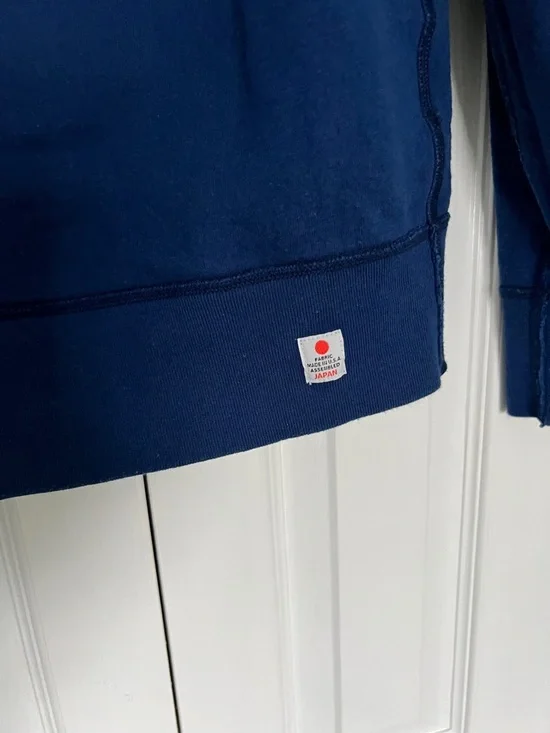 CLOSED Blue Crewneck Sweatshirt  "SUPER"  embroidered across chest Small NWOT - Picture 8 of 8